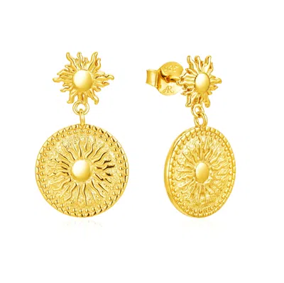 Amelia Roxanna Jewellery Women's Gold Sun Disc Earrings