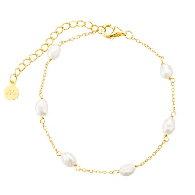 Amelia Roxanna Jewellery Women's Gold / White Dainty Scattered Pearl Bracelet In Multi