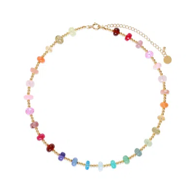 Amelia Roxanna Jewellery Women's Golden Rainbow Fusion Necklace In Yellow
