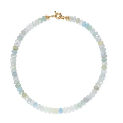 Amelia Roxanna Jewellery Women's Green / Blue Chunky Aquamarine Necklace With Large Facets