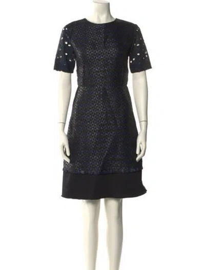 Pre-owned Amelia Toro Crew Neck Knee-length Dress In Black
