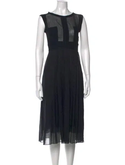 Pre-owned Amelia Toro Crew Neck Midi Length Dress In Blue