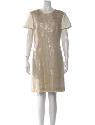 Pre-owned Amelia Toro Linen Knee-length Dress In Neutral