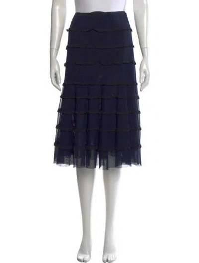 Pre-owned Amelia Toro Midi Length Skirt In Blue