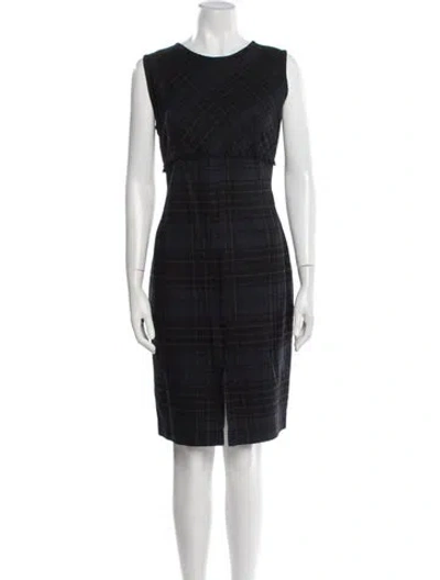 Pre-owned Amelia Toro Plaid Print Knee-length Dress In Black