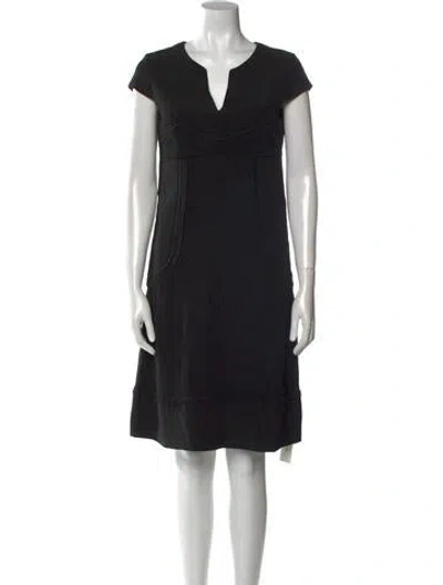 Pre-owned Amelia Toro V-neck Knee-length Dress In Black