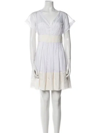 Pre-owned Amelia Toro V-neck Mini Dress W/ Tags In White