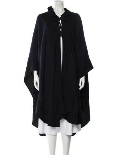 Pre-owned Amelia Toro Wool Cape In Black