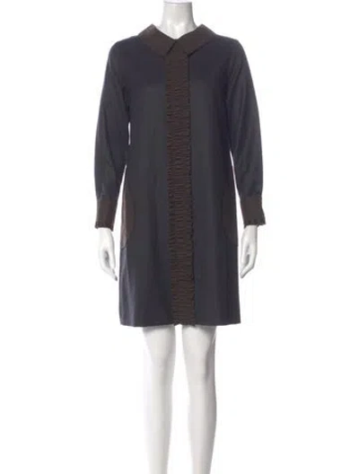 Pre-owned Amelia Toro Wool Mini Dress In Gray