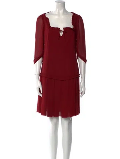Pre-owned Amelia Toro Wool Mini Dress In Red