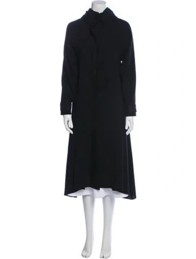 Pre-owned Amelia Toro Wool Trench Coat In Black