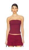 Amelie Teje Capri Top In Burgundy
