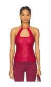 Amelie Teje Kiss Kiss Halter Top In Red