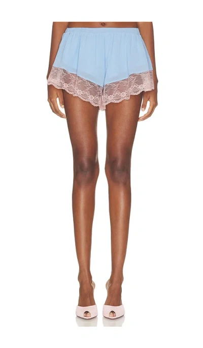 Amelie Teje Misia Short In Powder Blue & Pink