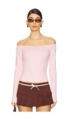 Amelie Teje Off Shoulder Long Sleeve In Pink