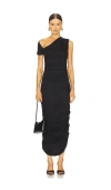 Amelie Teje Stasera Midi Dress In 洗水黑