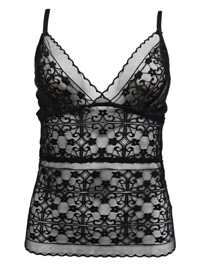 Ame.m レース トップ In Black