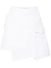 Amen Asymmetric Twill Miniskirt In White