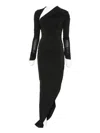 Amen Asymmetrical Draped Dress In Black