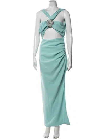 Pre-owned Amen Asymmetrical Long Dress In Blue