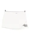 Amen Beaded-embellished Side-split Mini Skirt In Neutral