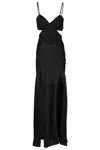 Amen Twill Satin Long Black Dress