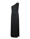 Amen One-shoulder Dress With Draped Side In Black