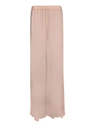 Amen Blush Silk Chiffon Wide-leg Trousers In Pink