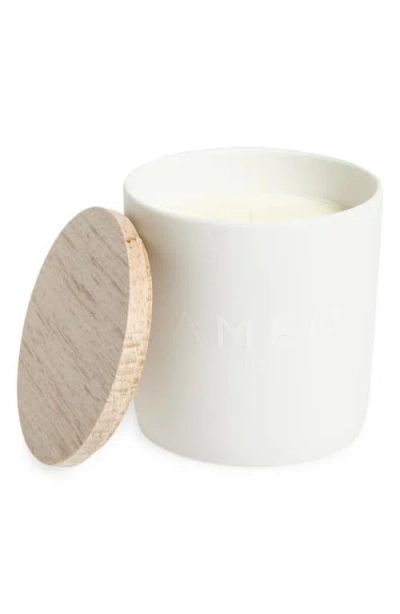 Amen Chakra 02: Santalwood Scented Candle In White