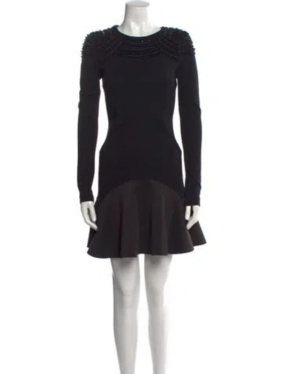 Pre-owned Amen Crew Neck Mini Dress In Black
