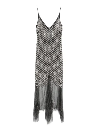 Amen Crystal-embellished Maxi Dress In Black