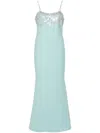 Amen Crystal-embellishment Crepe Maxi Dress In Grün