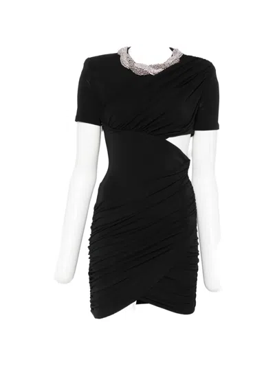 Amen Crystal-embellished Cut-out Dress In Black