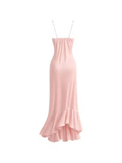Amen Crystal-embellished Ruffled Dress In Pink