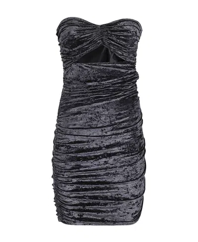 Amen Dress In Crush Velvet In Black
