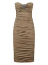 Amen Cut-out Midi Dress In Brown