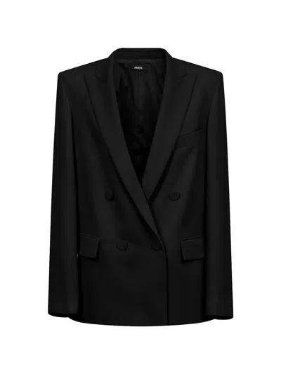 Amen Double-breasted Blazer In Black