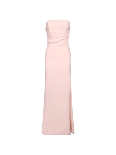 Amen Draped Bustier Maxi Dress In Pink