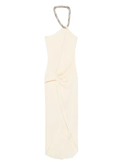Amen Draped-detailing Maxi Dress In Yellow