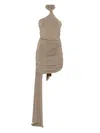 Amen Draped Mini Dress In Neutral