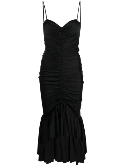 Amen Draped Sleeveless Midi Dress In Schwarz