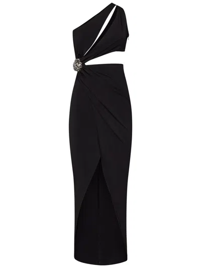 Amen Lycra One-shoulder Draped Ring Mini Dress In Black | ModeSens