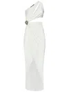 Amen One-shoulder Draped Mini Dress In White