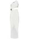 Amen One-shoulder Draped Mini Dress In White