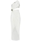 Amen Jersey Dress In White With Crystals In White