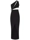 Amen Lycra One-shoulder Draped Ring Mini Dress In Black