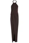 Amen Dress In Fluid W Torchon In Brown
