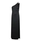 Amen One-shoulder Dress With Draped Side In Black