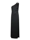 Amen One-shoulder Dress With Draped Side In Black