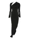 Amen Asymmetrical Draped Dress In Black